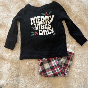 Old Navy Christmas Black Snug-Fit Top 18-24M